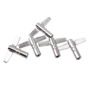 6Pcs Yootones Drum Keys & Continuous Motion speed key Compatible with Drum Tuning Key Percussion Hardware Tool(Silver)