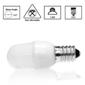 Anivona Night Light Bulb,[4PACK]15 Watt LED Night Light Bulb Equivalent, 1.5W Led Bulbs C7 S6, Mini Candelabra E12 Base, Warm White 3000K LED, 150LM Small Light for Bedroom Salt Lamp Bulbs Lighthouse