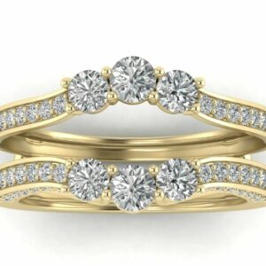 Om Jewellers 1.00 Ct Round Diamond Enhancer Wrap Engagement Wedding Ring 14K Yellow Gold Over (8.5)