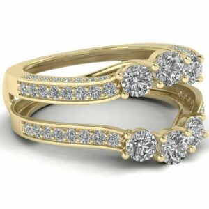 Om Jewellers 1.00 Ct Round Diamond Enhancer Wrap Engagement Wedding Ring 14K Yellow Gold Over (8.5)