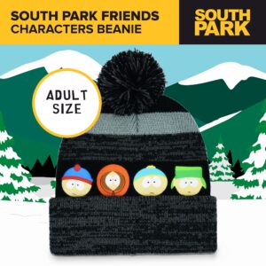 South Park Knitted Acrylic Winter Beanie Hat with Cuff and Pom, Multi, One Size