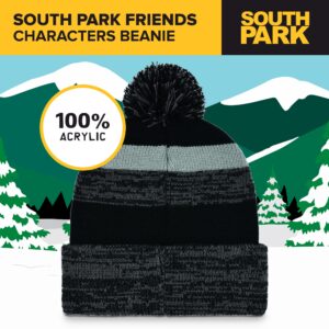 South Park Knitted Acrylic Winter Beanie Hat with Cuff and Pom, Multi, One Size