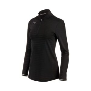 mizuno women's athletic eco 1/2 zip, black, large