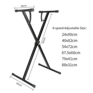 ShowMaven Heavy Duty Keyboard Stand and Bench, Adjustable Height and Portable (Single-X)