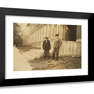 ArtDirect Hine, Lewis Wickes 24x19 Black Modern Framed Art Print Titled: Two Boys Working in Friedman Shelby Shoe Company