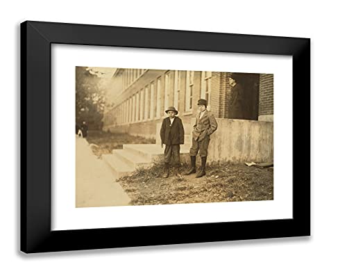 ArtDirect Hine, Lewis Wickes 24x19 Black Modern Framed Art Print Titled: Two Boys Working in Friedman Shelby Shoe Company