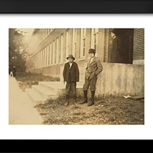 ArtDirect Hine, Lewis Wickes 24x19 Black Modern Framed Art Print Titled: Two Boys Working in Friedman Shelby Shoe Company