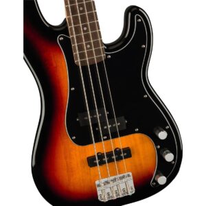 Squier by Fender Precision Bass Guitar Kit, Affinity Series, Laurel Fingerboard, 3-Color Sunburst, Poplar Body, with Guitar Bag and Rumble 15 Amp Bass Amp, Cable, Guitar Strap and More