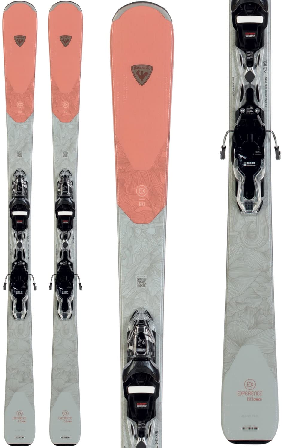 Rossignol Experience 80 Carbon Womens Skis 150 W/Xpress 10 Bindings Black Sparkle