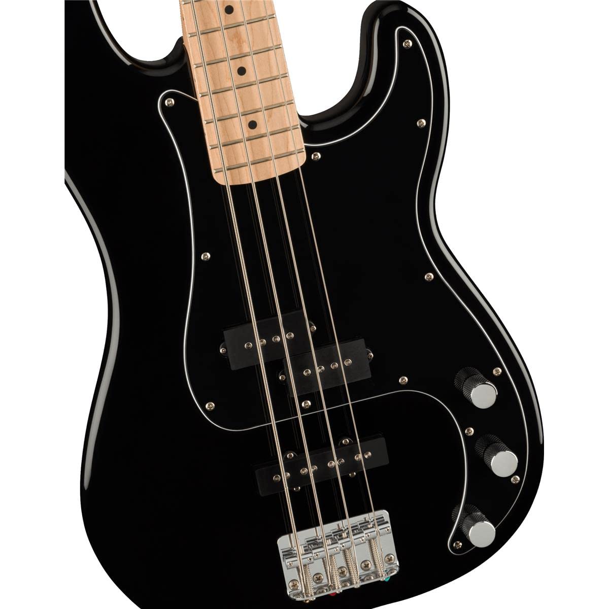 Squier by Fender Precision Bass Guitar Kit, Affinity Series, Laurel Fingerboard, Black, Poplar Body, Maple Neck, with Guitar Bag and Rumble 15 Amp Bass Amp, Cable, Guitar Strap and More