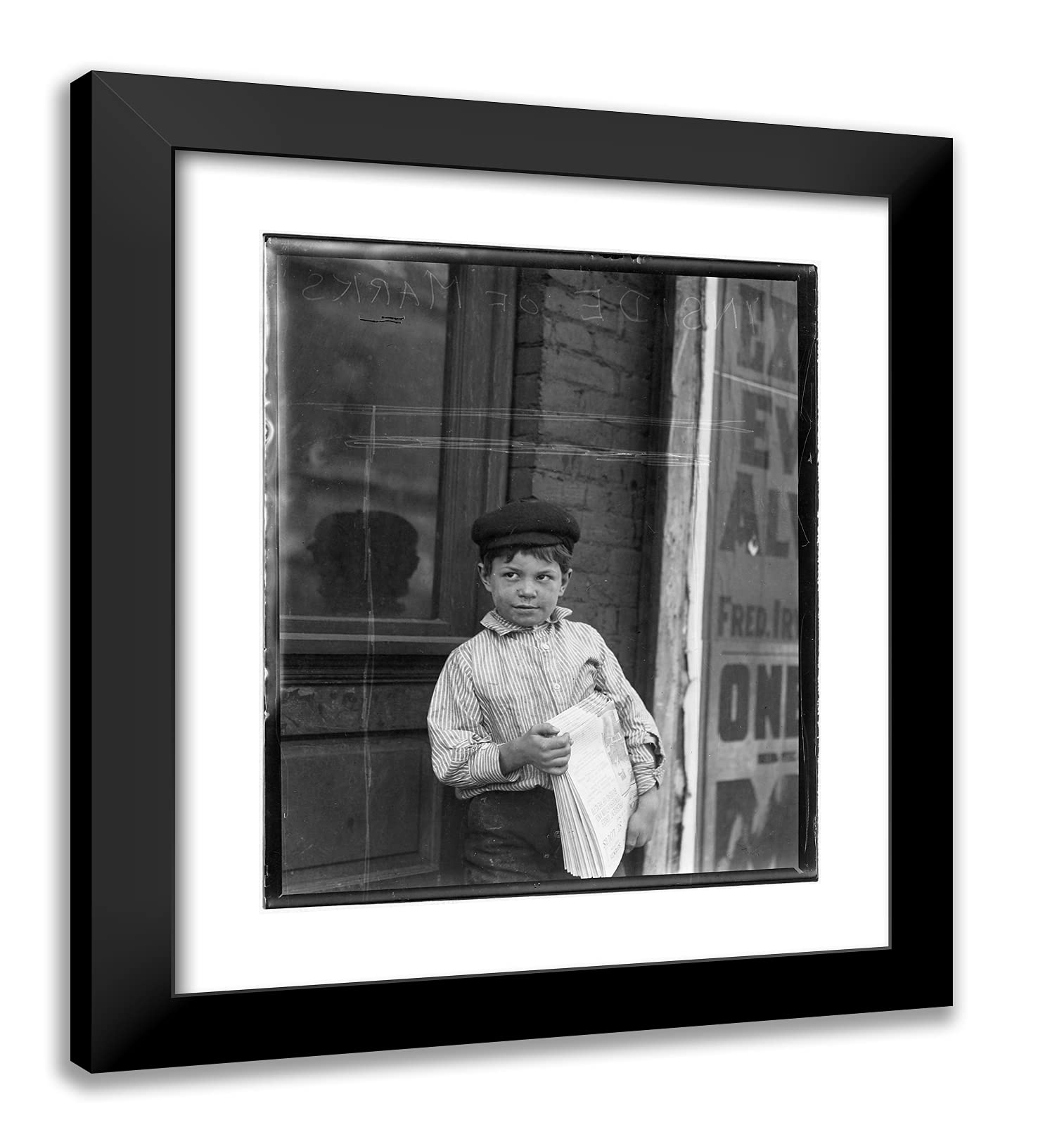 ArtDirect Hine, Lewis Wickes 20x23 Black Modern Framed Art Print Titled: Joe Smith Eight Years old St. Louis MO