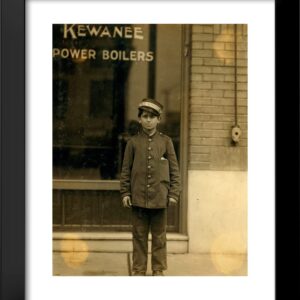 ArtDirect Hine, Lewis Wickes 20x24 Black Modern Framed Art Print Titled: Messenger Boy St. Louis 1910