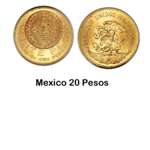 Gold Coin Mounting | Mexican 20 Peso coins | 27.5mm | Screw Top | Plain Reeded Edge and Rope Style Bezel Frames | Solid 14K Gold