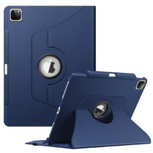 Fintie Rotating Case for iPad Pro 12.9-inch 6th Generation 2022-360 Degree Swiveling Protective Cover with Pencil Holder, Auto Sleep/Wake, Also Fit iPad Pro 12.9" 5th/4th/3rd Gen, Navy