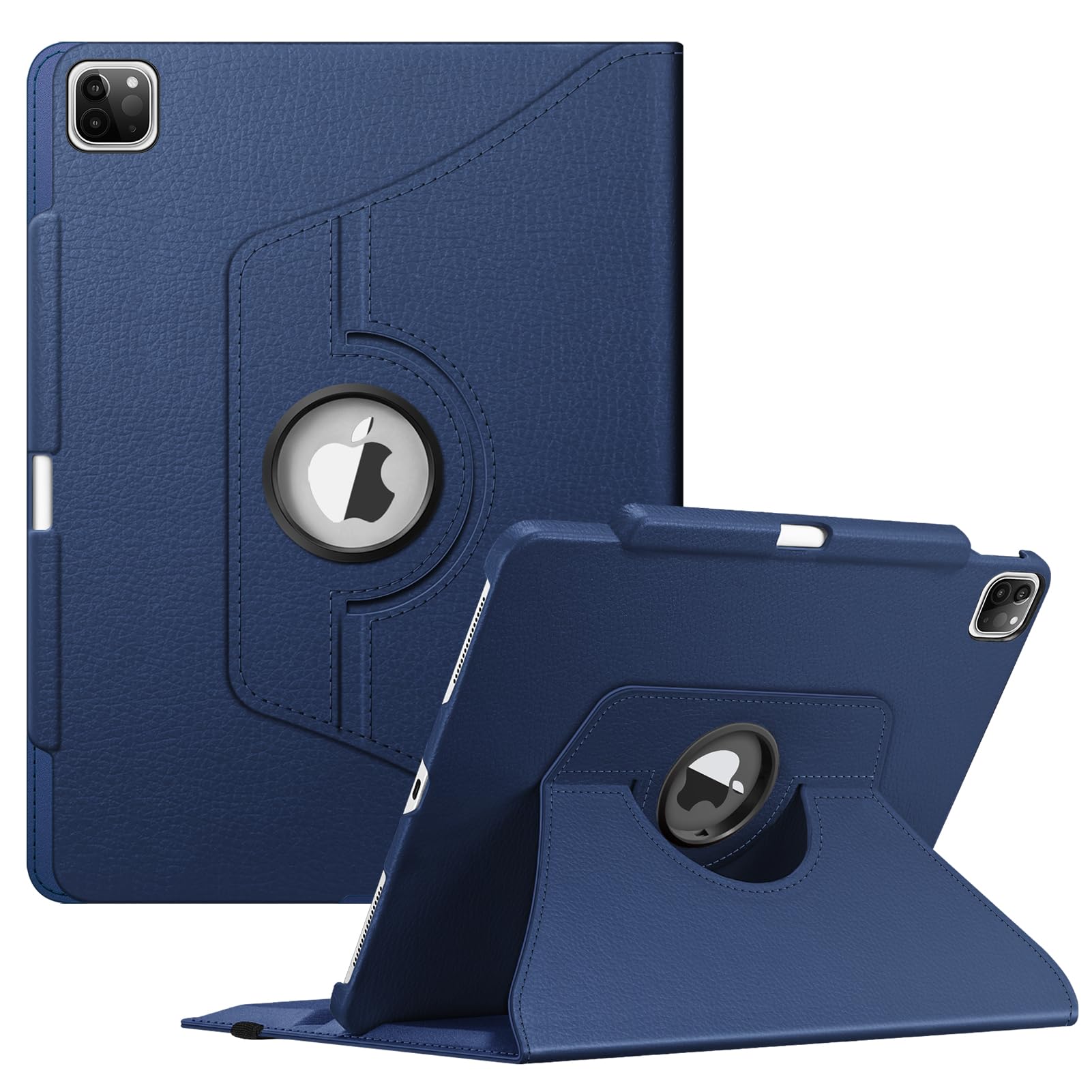 Fintie Rotating Case for iPad Pro 12.9-inch 6th Generation 2022-360 Degree Swiveling Protective Cover with Pencil Holder, Auto Sleep/Wake, Also Fit iPad Pro 12.9" 5th/4th/3rd Gen, Navy