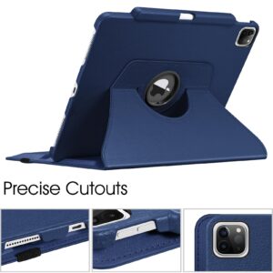 Fintie Rotating Case for iPad Pro 12.9-inch 6th Generation 2022-360 Degree Swiveling Protective Cover with Pencil Holder, Auto Sleep/Wake, Also Fit iPad Pro 12.9" 5th/4th/3rd Gen, Navy