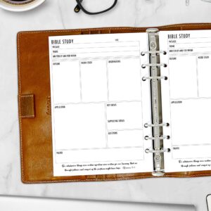 A5 Bible Study Planner Insert Refill, 5.83″ x 8.27″, Fits 6-Rings Binders - Filofax, LV GM, Moterm, Choice of Quantity