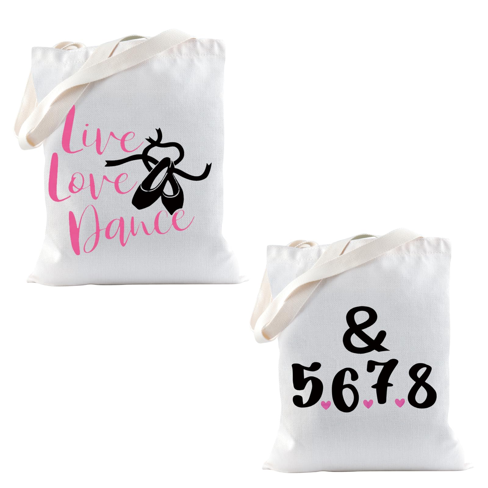 TSOTMO Live Love Dance Canvas Tote Bag &5678 Gift Dancer Canvas Tote Bag Dance Teacher Gift Canvas Tote Bag Travel Case (Dance Canvas)