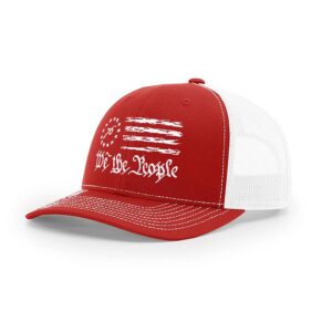 We The People Patriotic USA Flag Embroidered Richardson 112 Trucker Cap Hat