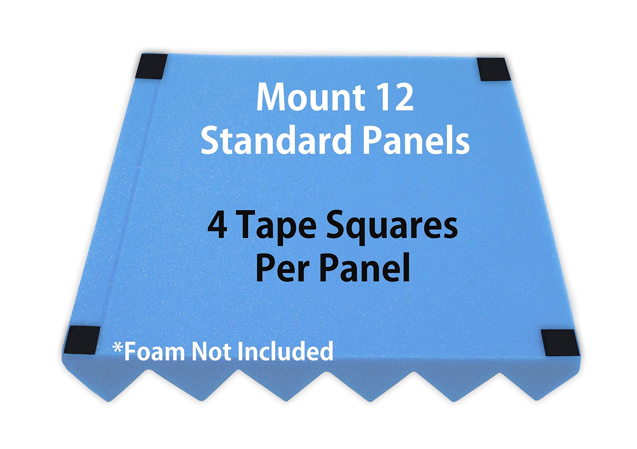 New Path Designs Double-Sided Acoustic Foam Panel Mounting Squares, 48-Pack, Studio-Grade Adhesive Tape, Heavy Duty Bond to Acoustic Panels/Soundproof Foam, No Wall Residue (for 12 Standard Panels)