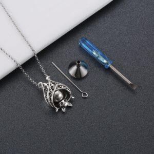 APOTIE Vampire Bat Urn Necklace for Ashes 925 Sterling Silver Goth Cremation Jewelry Memorial Keepsake Pendant for The Loved One