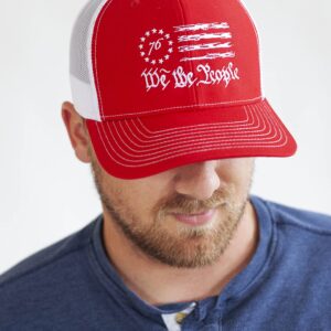 We The People Patriotic USA Flag Embroidered Richardson 112 Trucker Cap Hat