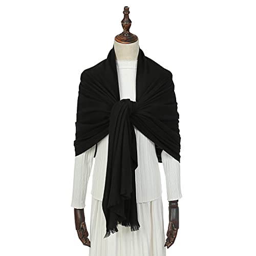 SWAT PANY Pashmina shawls and wraps for Evening Dresses Black Scarf for Women Winter Shawl Wraps for Women Weedings