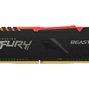 Kingston FURY Beast RGB 32GB (2x16GB) 3200MT/s DDR4 CL16 Desktop Memory Kit of 2 | Infrared Syncing | Intel XMP | AMD Ryzen | Plug n Play | KF432C16BBAK2/32