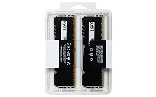 Kingston FURY Beast RGB 32GB (2x16GB) 3200MT/s DDR4 CL16 Desktop Memory Kit of 2 | Infrared Syncing | Intel XMP | AMD Ryzen | Plug n Play | KF432C16BBAK2/32