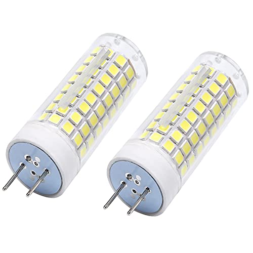 YDJoo G8/GY8.6 LED Bulb 10W Ceramic LED Light Bulbs Dimmable Corn Bulbs 80W Halogen Equivalent Cool White 6500K G8/GY8.6 Bi-pin Base AC120V for Under Cabinet Counter Ceiling Fan Light, 2 Pack