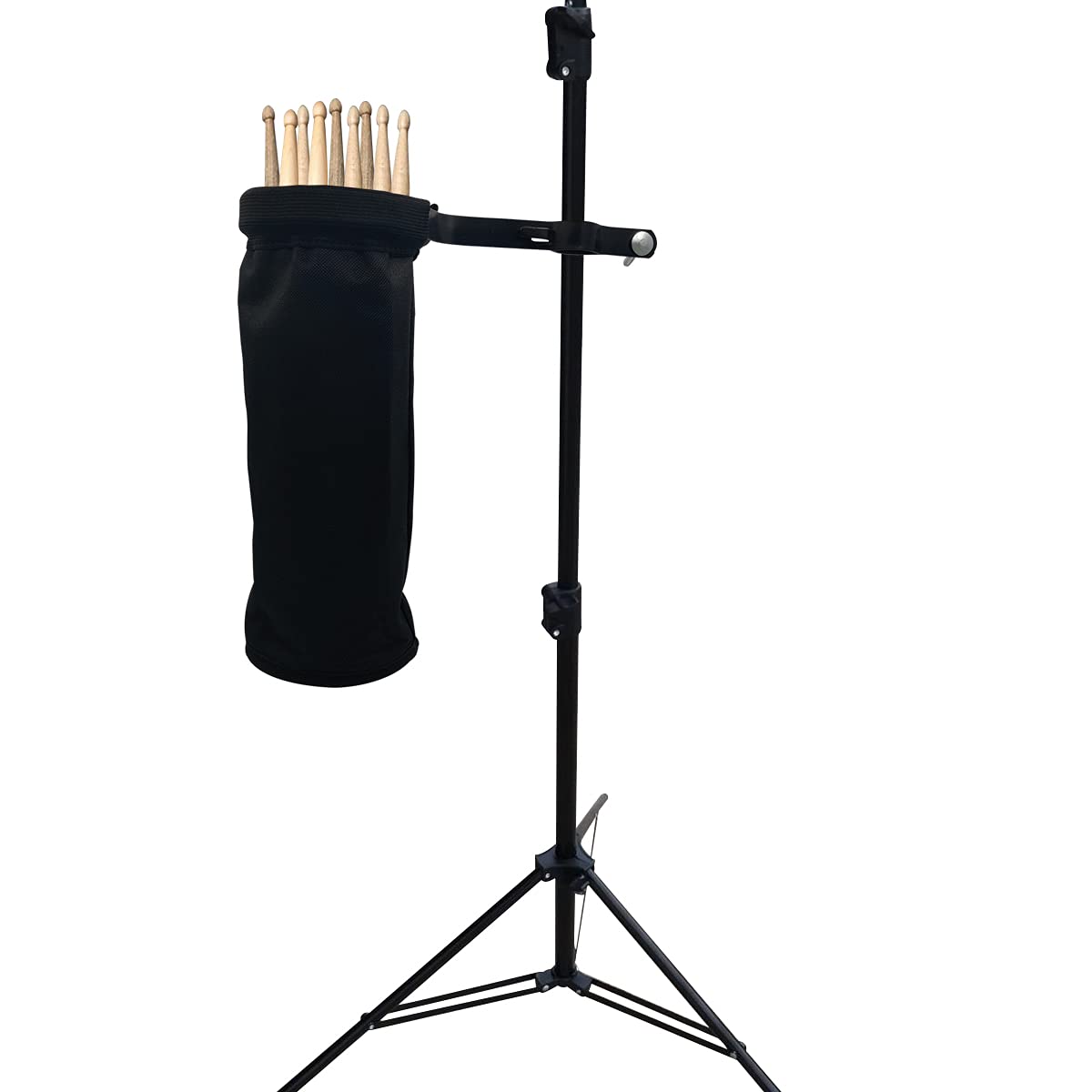 Drumstick Container Bag, Drum Stick Holder Drumstick Nylon Bag for Drum Set Clamp on Stick Holder Bag Container(black)