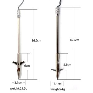 Piaoyu Stainless Steel Detachable Hunting Fish Head Fishing Arrow Darts Slingshot Spiral Tip 6 Pieces Pack (Package2)