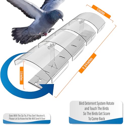 Petslandia Bird Deterrent System - Polycarbonate UV Resistant Pigeon Dissuasion, Cruelty-Free Pigeon Proof, Long Lasting, Suitable for Balconies, Patios and Outdoors (78 in)