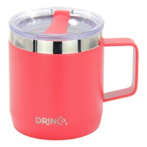 Drinco 14 oz Coffee Mug, Vacuum Insulated Camping Mug with Lid, Double Wall Stainless Steel Travel Mug Insulated Tumblers Coffee Mugs Coffee Cups Tea Cup (Combo, Combo 14oz Blue+Red)