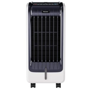 COSTWAY Portable Evaporative Air Cooler for Room, Include Remote Control, 2 Ice Packs, Portable Bladeless Fan with 3 Modes, 3 Speeds, 8H Timer, LED Display, Air Cooler for Indoor Use, Bedroom (White)