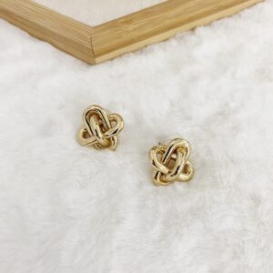 Obidos 14K Gold Plated Love Knot Stud Earrings | Gold Earrings for Women