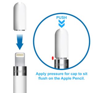 TechMatte Non-Magnetic 2-in-1 Cap Charging Adapter Compatible with Apple Pencil 1st Generation, Female to Female Charger Connector Cap