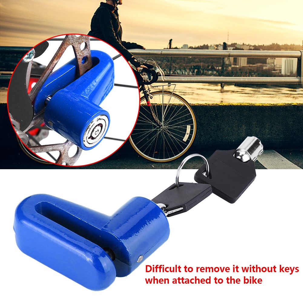 OUKENS Bicycles and Spare Parts Bicycle Lock, 3 Colors Metal Bike Lock Disc Brakes Anti Theft Bicycle Locks with Plastic