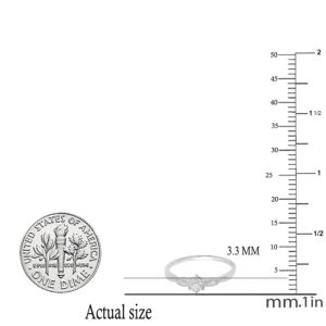 Dazzlingrock Collection 0.05 Carat (Ctw) Round Lab Grown White Diamond Bridal Promise Ring, in 925 Sterling Silver, Size 9.5