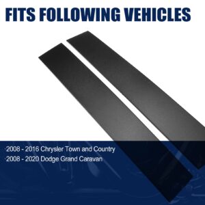 926-445 926-446 Driver and Passenger Side B Pillar Trim Cover Front Windshield Outer Door Molding Compatible with Chrysler Town & Country and Dodge Grand Caravan 2008-2020 Replace 5020664AA 5020665AC