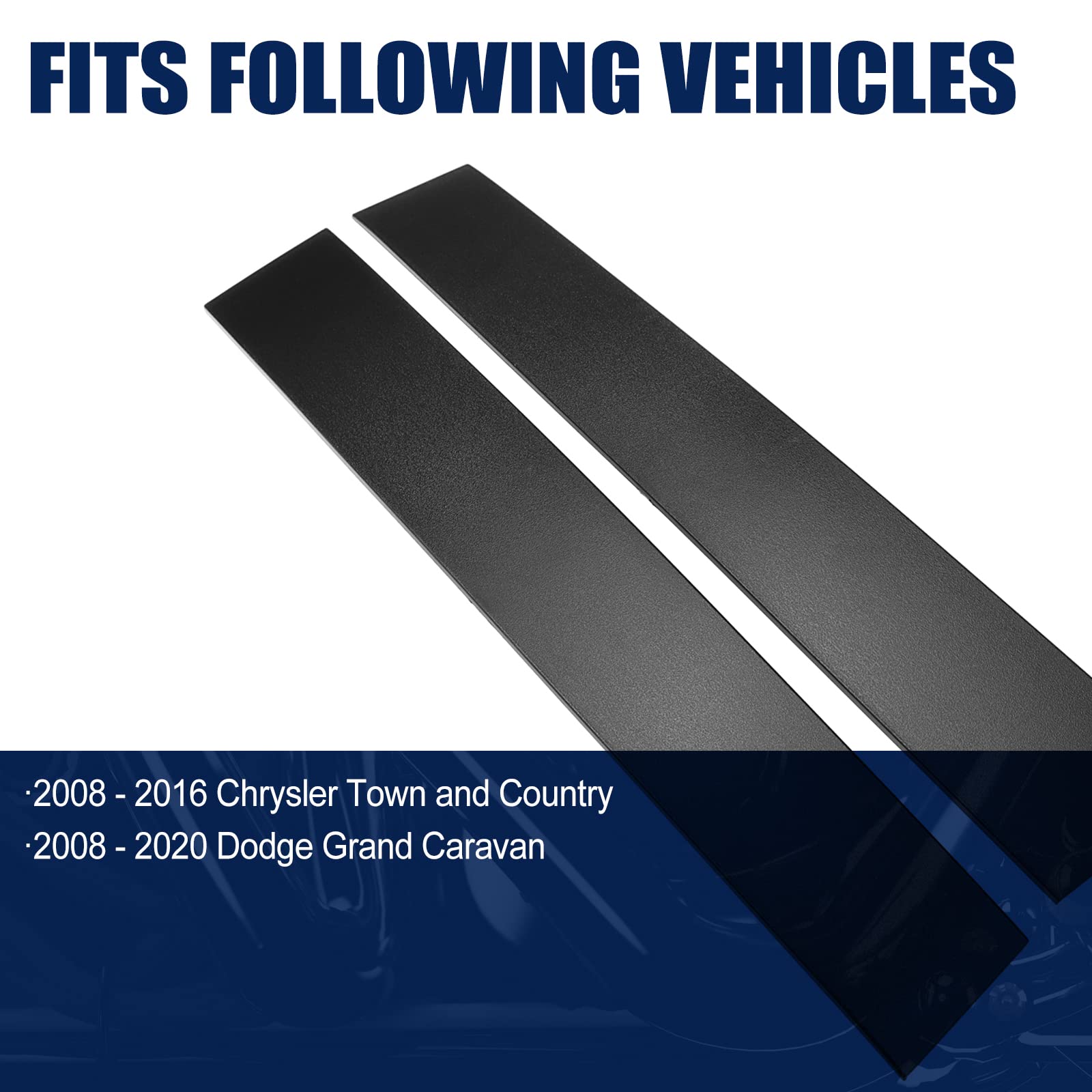 926-445 926-446 Driver and Passenger Side B Pillar Trim Cover Front Windshield Outer Door Molding Compatible with Chrysler Town & Country and Dodge Grand Caravan 2008-2020 Replace 5020664AA 5020665AC