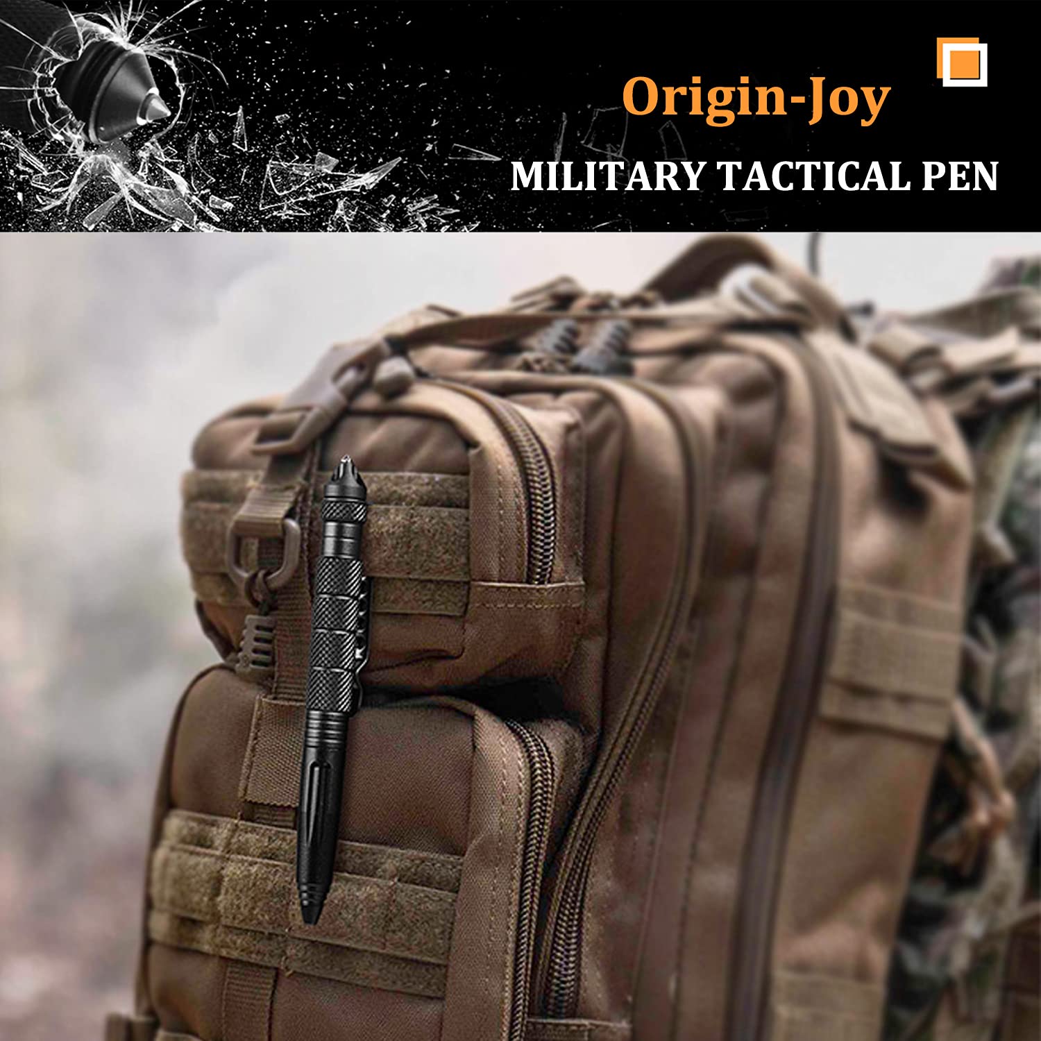 Origin-Joy 2 Pack Tungsten Steel Military Tactical Pen Set, Multifunctional EDC Self Defense Pen With 8 Ballpoint Refills