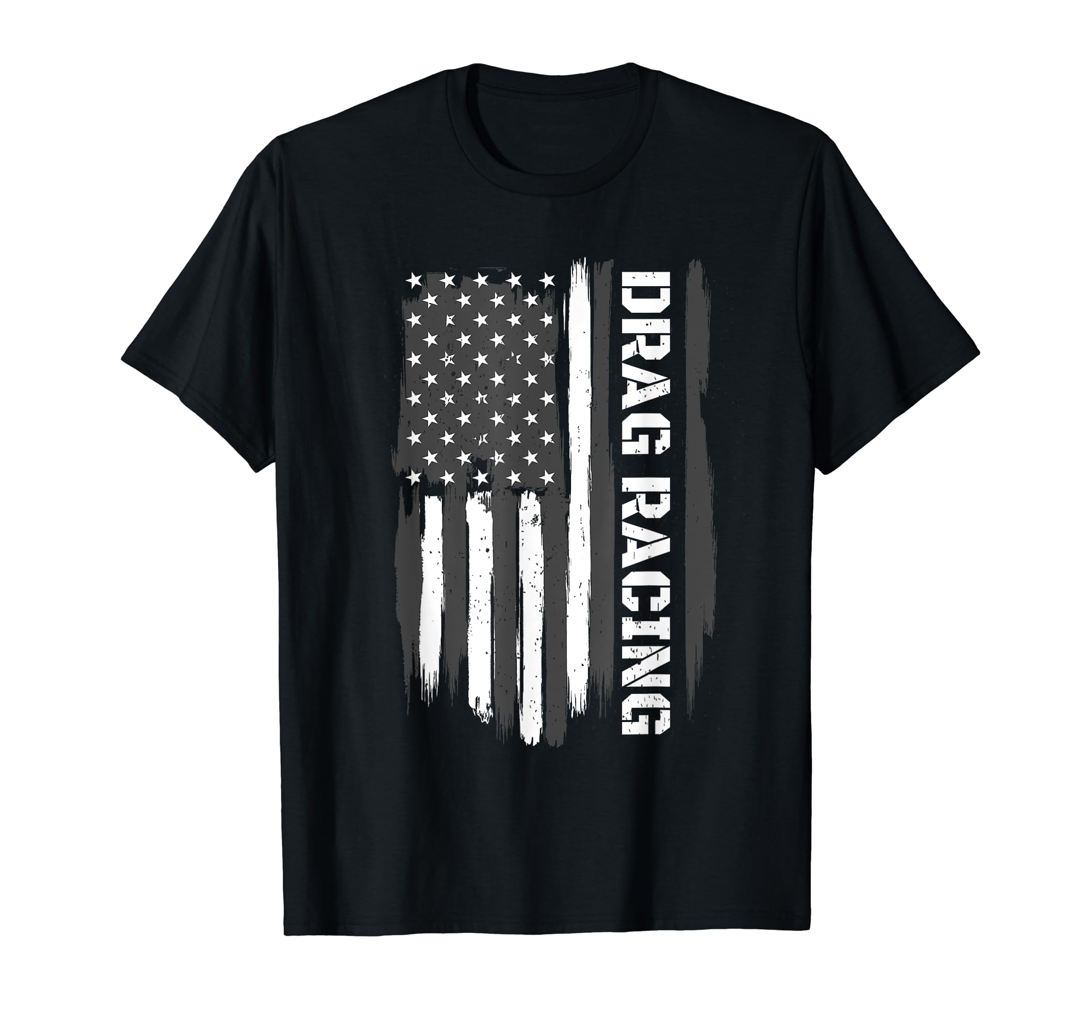 Drag Racing - American Flag Drag Racer Race Car Lover T-Shirt