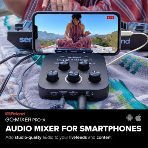 Roland GO:MIXER PRO-X Audio Mixer for Smartphones | Connect and Mix up to 7 Audio Sources | Add Studio Quality Audio to your Social Content and Livestreams