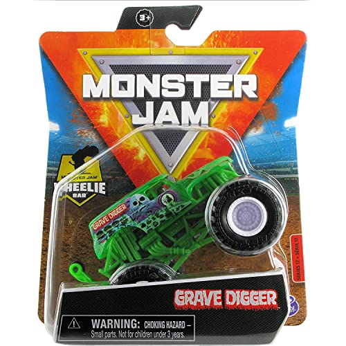 Monster Jam 2021 Spin Master 1:64 Diecast Monster Truck with Wheelie Bar: Shear Madness Grave Digger