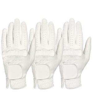 3 mens all weather full palm cabretta golf gloves (left) (2xl)