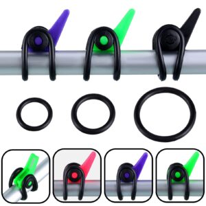 21 Pieces Fishing Rod Hook Holder Fishing Lure Bait Keeper with 3 Size Elastic Rubber Rings for Fishing Tackle Worm Saltwater (Multicolor)