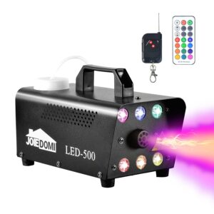 joiedomi halloween fog machine with 13 colors, 500w halloween smoke machine with 6 led lights & wireless remote control for halloween parties, decoration, holiday events, wedding and christmas