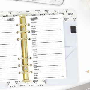 Personal size Contacts Address Book Planner Insert Refill, 3.74 x 6.73 inches, Pre-Punched for 6-Rings to Fit Filofax, LV MM, Kikki K and Other Binders, Choose Quantity