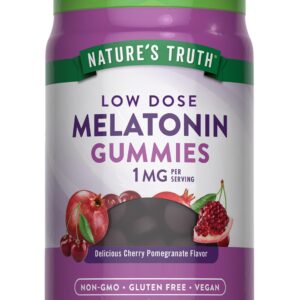 Nature's Truth Melatonin Gummies | 1mg | 60 Count | Cherry Pomegranate Flavor | Vegan, Non-GMO & Gluten Free Supplement